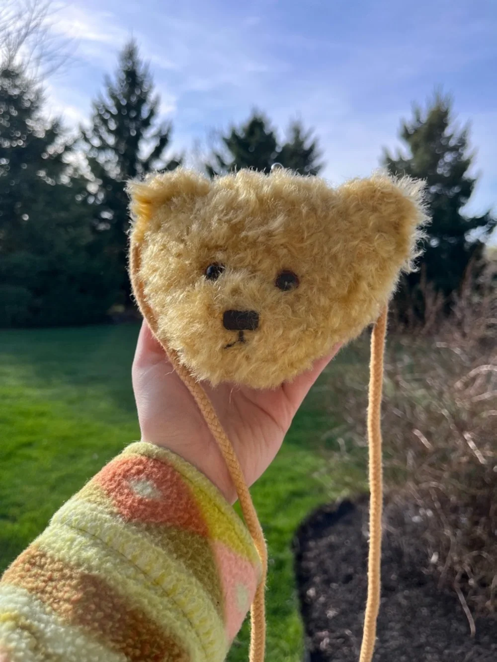 Vintage 90s Gund Teddy Bag Teddy bear plush stuffed animal crossbody purse bag - Picture 1 of 12